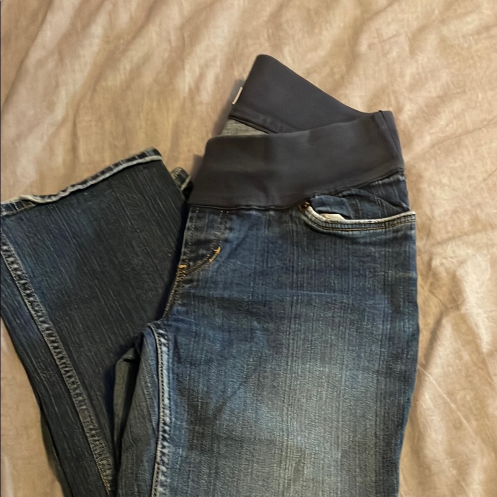 Old Navy Maternity Blue Boot Cut Jeans Classic Style